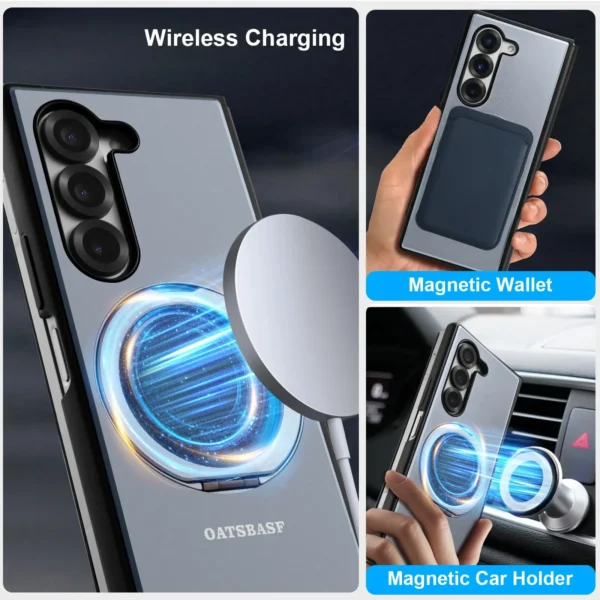 Eary für Samsung Galaxy Z Fold 6 5 Metall Flip Phone Case mit Magsafe Kicks tand Magnetst änder Voll abdeckung Schutz abdeckung 5