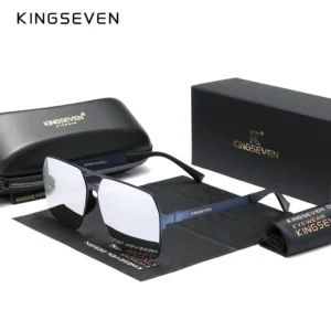 KINGSEVEN Klassische Herren-Sonnenbrille, polarisiert, UV400-Brille, quadratisch, Pilot, hochwertige Antireflexions-Fahr-Retro-Brille