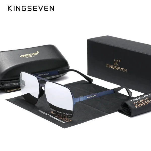 KINGSEVEN Klassische Herren-Sonnenbrille, polarisiert, UV400-Brille, quadratisch, Pilot, hochwertige Antireflexions-Fahr-Retro-Brille
