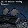 ND2-400 9-stufige einstellbare Dimmung polarisierte Sonnenbrille Männer Frauen Angeln Punk Runde Brille Fahren Brillen ND Filter 2