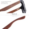 BARCUR Schwarz Nussbaum Sonnenbrille Holz Polarisierte Sonnenbrille Männer Gläser Männer UV400 Schutz Brillen Holz Original Box 3