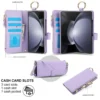 Umhängetasche Brieftasche Telefon Fall Für Samsung Galaxy Z Fold 6 5 4 3 Fold6 Fold5 Fold4 Fold3 5G Karten Solt Ring Halter PU Leder Abdeckung 2