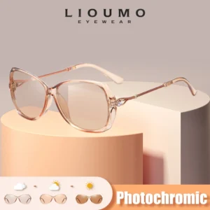 LIOUMO 2023 Elegante Photochrome frauen Sonnenbrille Polarisierte Chameleon Objektiv Luxus sonnenbrille Damen UV400 Lentes de sol Mujer
