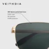 VEITHDIA Marke Herren-Sonnenbrille, quadratisch, Edelstahl, hochauflösende Nylonlinsen, polarisierte Brille mit UV400-Schutz 8210 5