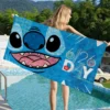 S-Stitch Cartoon-Strandtuch, bunte Badetücher für Mädchen, Mikrofaser, schnell trocknend, individuell, sandfrei, Strand, Yoga, Spa, Fitnessstudio, Pool 3