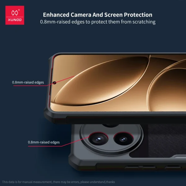 Xundd Handyhülle für POCO F7 Pro F7 Ultra Airbag, stoßfeste Schale, TPU + PC-Rückseite, gestreift, transparente Abdeckung, Anti-Fingerabdruck 3