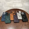 Magnetische Leder Halter Telefon Fall Für Iphone 13 14 15 16 Pro Max Plus Halter Luxus Stand Telefon Abdeckung Für IPHON 14 15 16 Promax 6