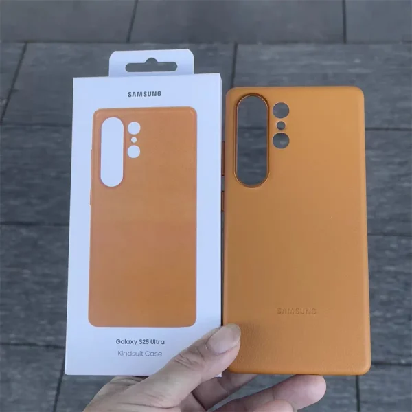 Samsung Galaxy S25 Ultra Magsafe Leder-Handyhülle, magnetische Unterstützung, kabelloses Laden, Rückseite, Schutzhülle und Box 2