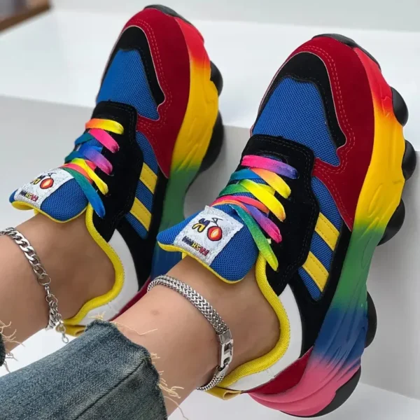 Frauen Turnschuhe Mode laufen bunte lässige Turnschuhe Frauen Komfort schnüren Outdoor-Plattform Schuhe für Frauen Zapatos de Mujer 4