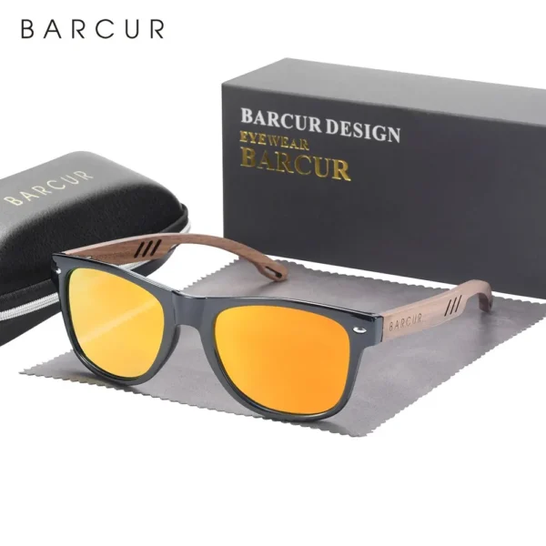 Barcur design holz sonnenbrille mann natur walnuss sonnenbrille frauen brillen polarisierende brille uv schutz brillen 6