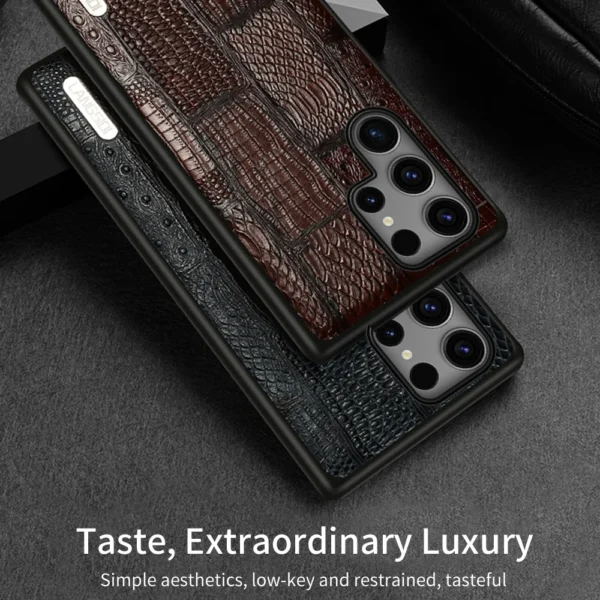 100% Retro-Handy hülle aus echtem Leder für Samsung Galaxy S23 S24 Ultra S24 plus S24plus S24Ultra Luxus-Rückseite 3