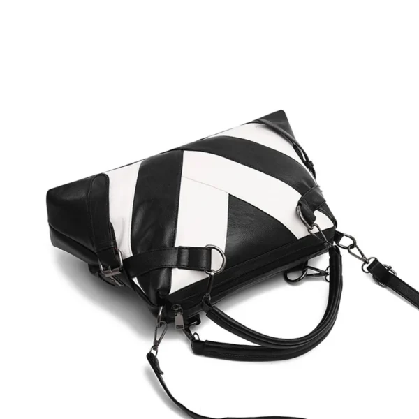Weibliche einfarbige Patchwork Umhängetasche Frauen Designer Handtasche Tasche Damen Pu Leder Umhängetasche 5