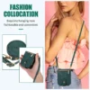 Lange Lanyard Flip Case für Samsung Z Flip 6 5 4 3 5G Galaxy Flip6 Flip5 Flip4 Leder Telefon Reißverschluss Brieftasche Karte Tasche Rückseite 3