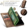 CaseMe Reißverschluss-Geldbörse, abnehmbare Leder-Handyhülle für Samsung Galaxy S25 Ultra S24 fe S20 S22 S21 S23 Plus Note 10 20 5G-Abdeckung 5