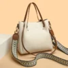 Echte, hochwertige Leder-Schulter-Crossbody-Taschen für Damen, luxuriöse Handtaschen, Damentasche, große Kapazität, weiche Tragetasche