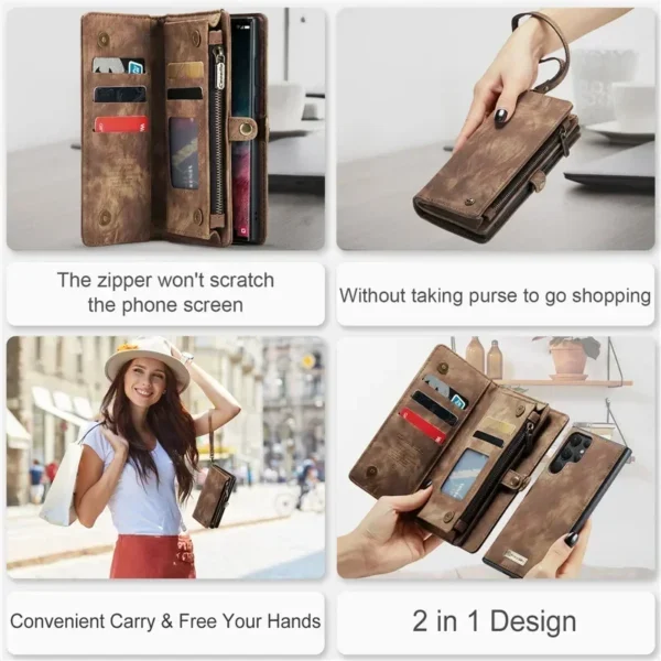 Lanyard Leder Zip Wallet Handyhülle für Samsung Galaxy A56 A36 A16 A15 A54 A34 A14 A53 A33 A13 A72 A52S A32 A12 A51 A71 Abdeckung 3