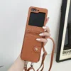 PU-Leder-Crossbody-Geldbörse mit Kartenhalter, Handyhülle für Samsung Galaxy Z Flip 5, 4, 3, Flip5, Flip4, Flip3, 5G, stoßfeste Abdeckung 2
