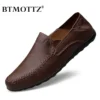 Echtes Leder Herren Schuhe Casual Luxus Marke Weiche Männer Loafer Mokassins Atmungsaktive Slip auf Männliche Boot Schuhe Plus Größe 37-47 1