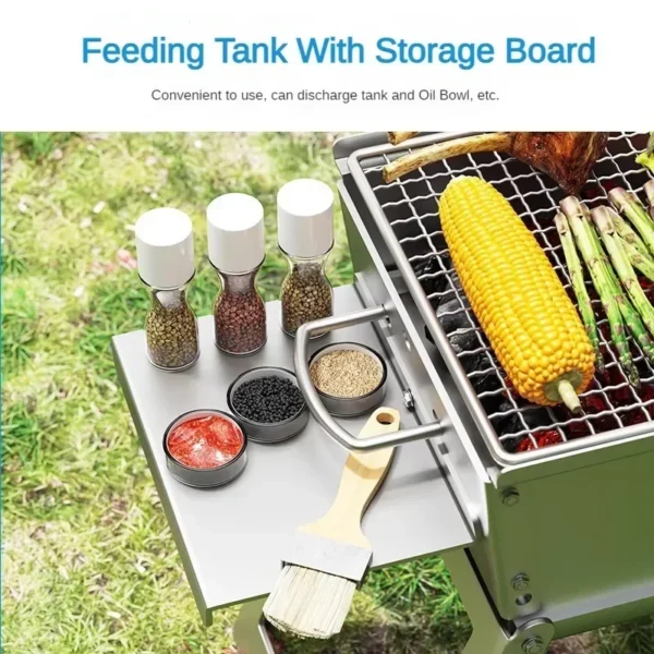 Outdoor-Grill Grill Edelstahl Holzkohle Grill Herd tragbares Haus Falten Holz verbrennung Grill für Camping Picknick Grill 4