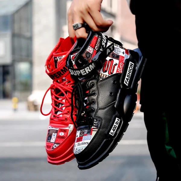 QZHSMY Männer Schuhe Hohe Qualität Turnschuhe Plattform Atmungsaktive Leichte Rot Korb Homme Mandarin Ente Luxus Marke Sommer 2022 3