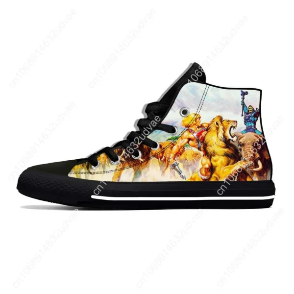 Masters Of The Universe Cartoon Skeletor He-Man Lässige Stoffschuhe High Top Leichte Atmungsaktive 3D-Druck Männer Frauen Turnschuhe 3