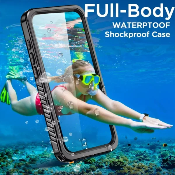 IP68 Wasserdichte Hülle für iPhone 16e 16 15 14 13 12 11 Pro Max XR XS Plus Metall Aluminium Schwimmen Telefon Luxus Unterwasser Abdeckung 2