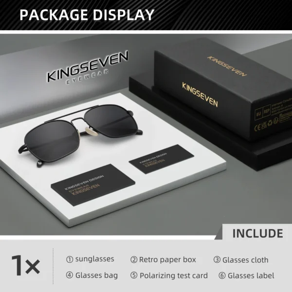 KINGSEVEN Marke Männer Trendy Sonnenbrille Fashion Square Legierung Rahmen Frauen Polarisierte UV400 Gläser Luxus Fahren Outdoor Brillen 5