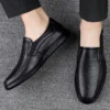 Clohoo Herren Echt leder Slipper Outdoor hand gefertigte Casual Slip on Schuhe bequeme atmungsaktive Arbeits büro fahren Turnschuhe 5
