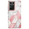 Luxuriöses, plattiertes Silikon für Samsung Galaxy S24 S23 S22 S21 Ultra Note 20 S10E Hülle, weiche Marmor-geometrische Handyhüllen 6