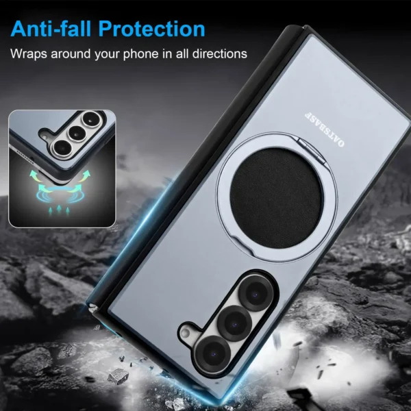 Eary für Samsung Galaxy Z Fold 6 5 Metall Flip Phone Case mit Magsafe Kicks tand Magnetst änder Voll abdeckung Schutz abdeckung 3