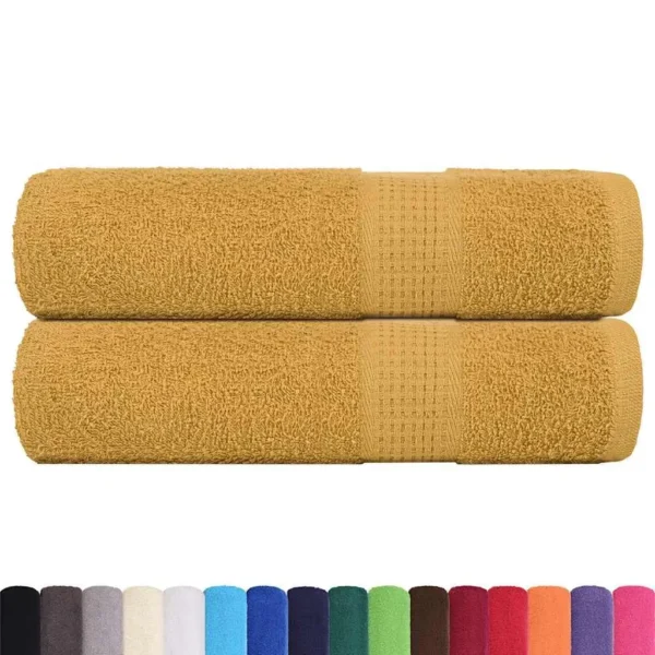2 Stück goldene Badetücher 100 x 150 cm, 360 g/m2, 100 % Baumwolle 2