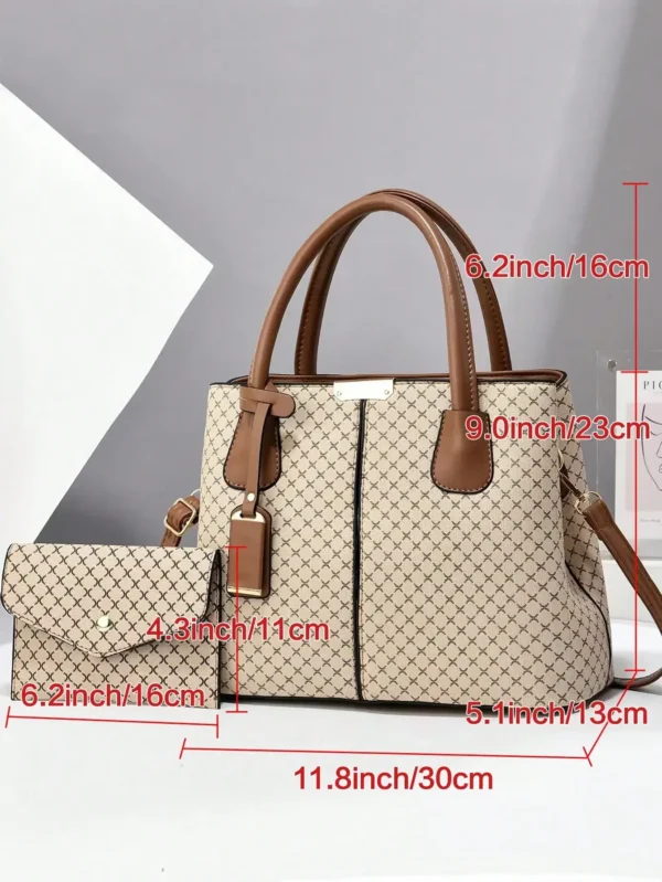 Stilvolle und einfache Mutter- und Kindertasche, Damenhandtasche, zweiteiliges Schulter-Crossbody-Set mit großem Fassungsvermögen, Damentasche 6