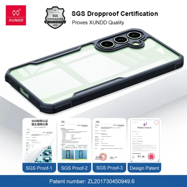 Xundd Schutzhülle für Samsung Galaxy A36 A56 A26 A16 A55 5G A06, Airbag, Anti-Drop-TPU und Acryl-Rückseite, ultraklare Kameraschutzhülle 6