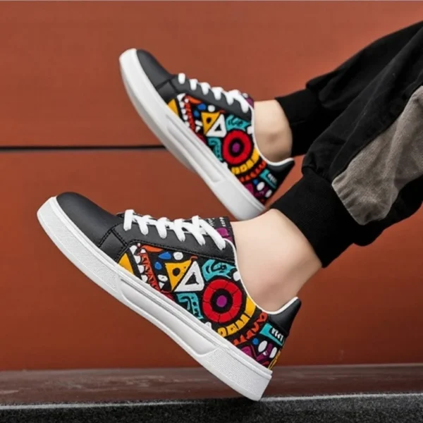YRZL Lässige Herren-Sneaker, PU-Leder, leicht, bequem, Wanderschuhe, rutschfest, Skateboard-Schuhe, Outdoor-Sportschuhe für Herren 2
