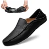 Sommer Männer Casual Schuhe Leder Mokassins Atmungsaktive Slip auf Boot Schuhe Italienische Luxus Marke Herren Fahren Faulenzer Größe 37-47