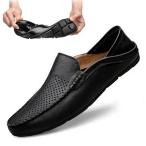 Sommer Männer Casual Schuhe Leder Mokassins Atmungsaktive Slip auf Boot Schuhe Italienische Luxus Marke Herren Fahren Faulenzer Größe 37-47