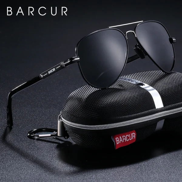 Barcur polarisierte herren sonnenbrille pilot sonnenbrille für männer zubehör fahren angeln, wandern brillen oculos gafas de sol 2