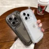 Luxuriöse, stoßfeste, transparente Handyhülle für iPhone 14 13 12 16 Pro Max 14 Plus X XS XR, dicke, weiche Silikon-Stoßstange, klare Abdeckung 2