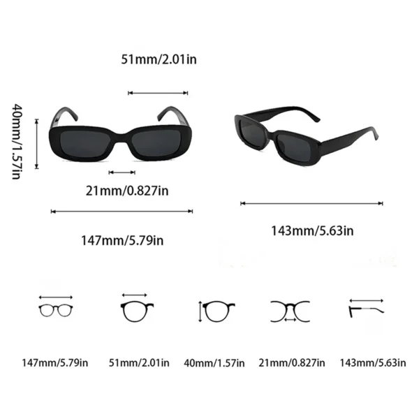 10-teilige quadratische Sonnenbrille, dekorative und modische Brille, geeignet für tägliche Reisen und Spiele, Strandaccessoires 5