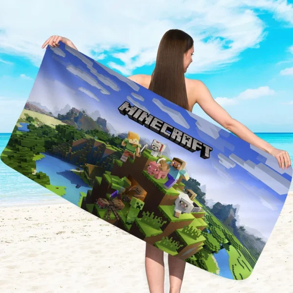 Minecraft Ghast Fireball Strandtuch für Kinder, personalisiertes Badetuch, Pooltuch, Urlaubsgeschenk, Picknicktuch, Party-Geschenk 5
