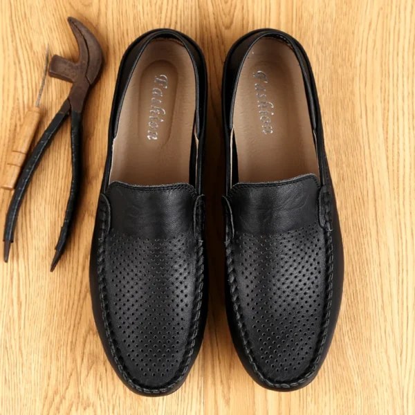Sommer Männer Casual Schuhe Leder Mokassins Atmungsaktive Slip auf Boot Schuhe Italienische Luxus Marke Herren Fahren Faulenzer Größe 37-47 4