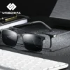 2-in-1-Sonnenbrille mit Magnet-Clip für Herren, polarisiert, UV400, verschreibungspflichtig, für Herren, zum Fahren, optische Myopie-Brille, rechteckig 3
