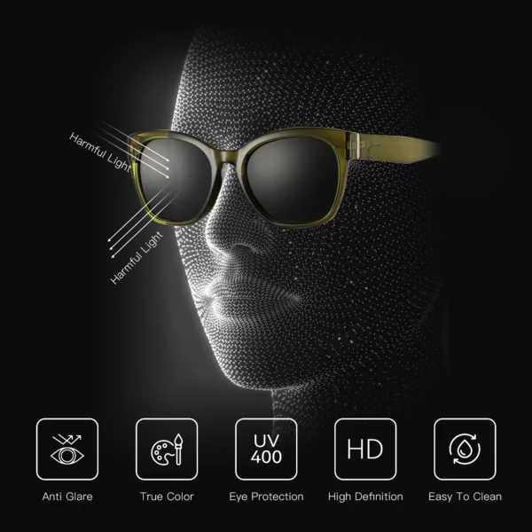 ZENOTTIC Modische Original-Sonnenbrille mit dickem Schmetterlingsrahmen, polarisiert, für Damen, klobiger UV400-Schutz, Katzenaugen-Sonnenbrille 3