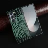 Luxuriöse handgefertigte Echtledertasche für Samsung Galaxy Fold 6 Fold5 3 Handyhülle Galaxy Z Flip6 Back Shell Coque
