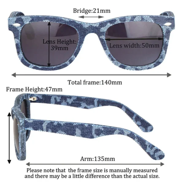 Denim Männer polarisierte sonnenbrille frauen brillen Acetat gemischt Denim tuch Mode gläser spiel Jeans tragen für männer frauen 2