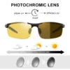 CLLOIO Top Anti-Glare Tag Nacht Vision Gläser Männer Fahren Polarisierte Sonnenbrille Aluminium Randlose Photochrome Reiten Brille UV 3