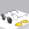 Metall 3 in 1 neuen Stil Magnet clip auf Brille Rahmen Trend polarisierte Sonnenbrille für Männer optische Computer brille uv400