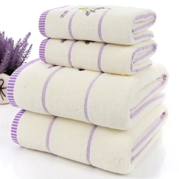 2 teile/satz Lavendel Baumwolle Terry Tuch Lila Weiß Handtuch Set Toalhas De Banho 1pc Bad Handtuch Marke 1pc hand Gesicht Handtuch Drop Schiff 2