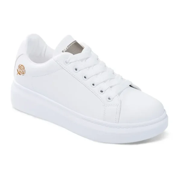 2022 frauen Casual Schuhe Neue Frühjahr Mode Gestickte Weiße Atmungsaktive Blume Lace-Up Turnschuhe 5