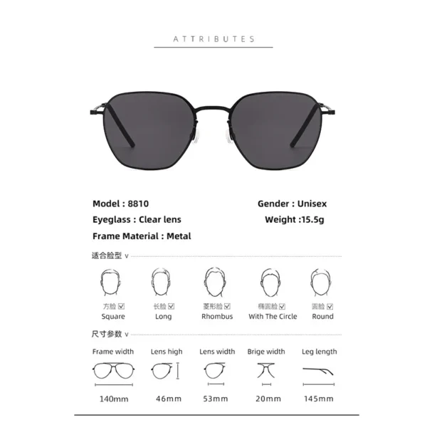 TAG Hezekiah Dänisches Design Sonnenbrille Männer Ultraleichte Titan Klassische Sonnenbrille Frauen Im Freien Fahren UV400 quadratische Sonnenbrille 6